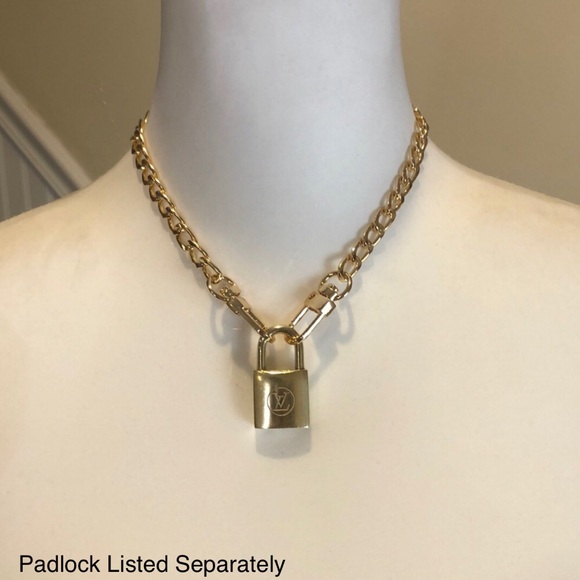 Non-Branded Gold Tone Chain Necklace For LV Lock Key 8” 16” 18” 23” 32” 42” 47” - Picture 9 of 17